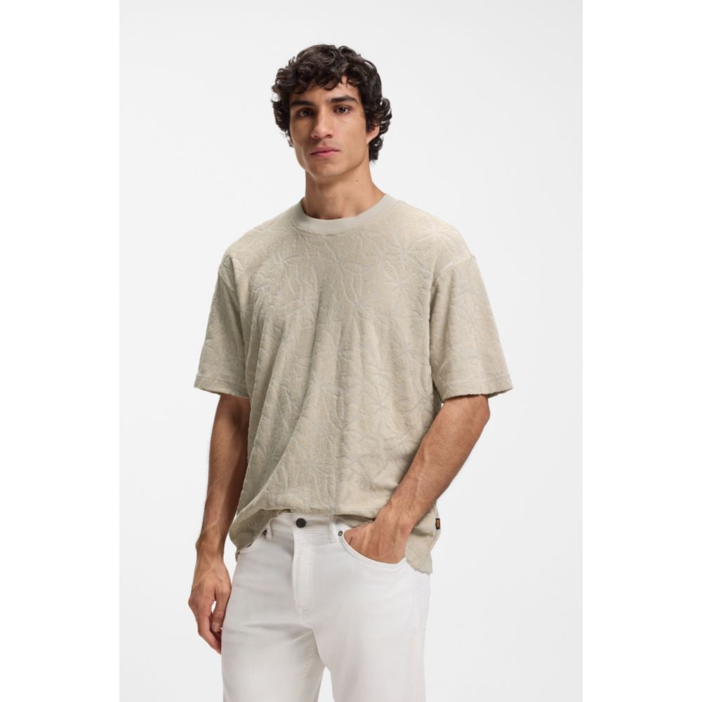 Camiseta de mezcla de algodón con estampado floral