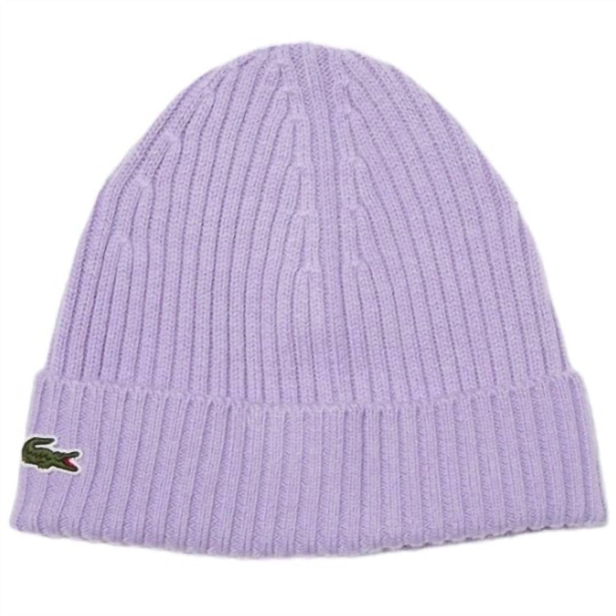 Gorro tejido unisex de lana color violeta