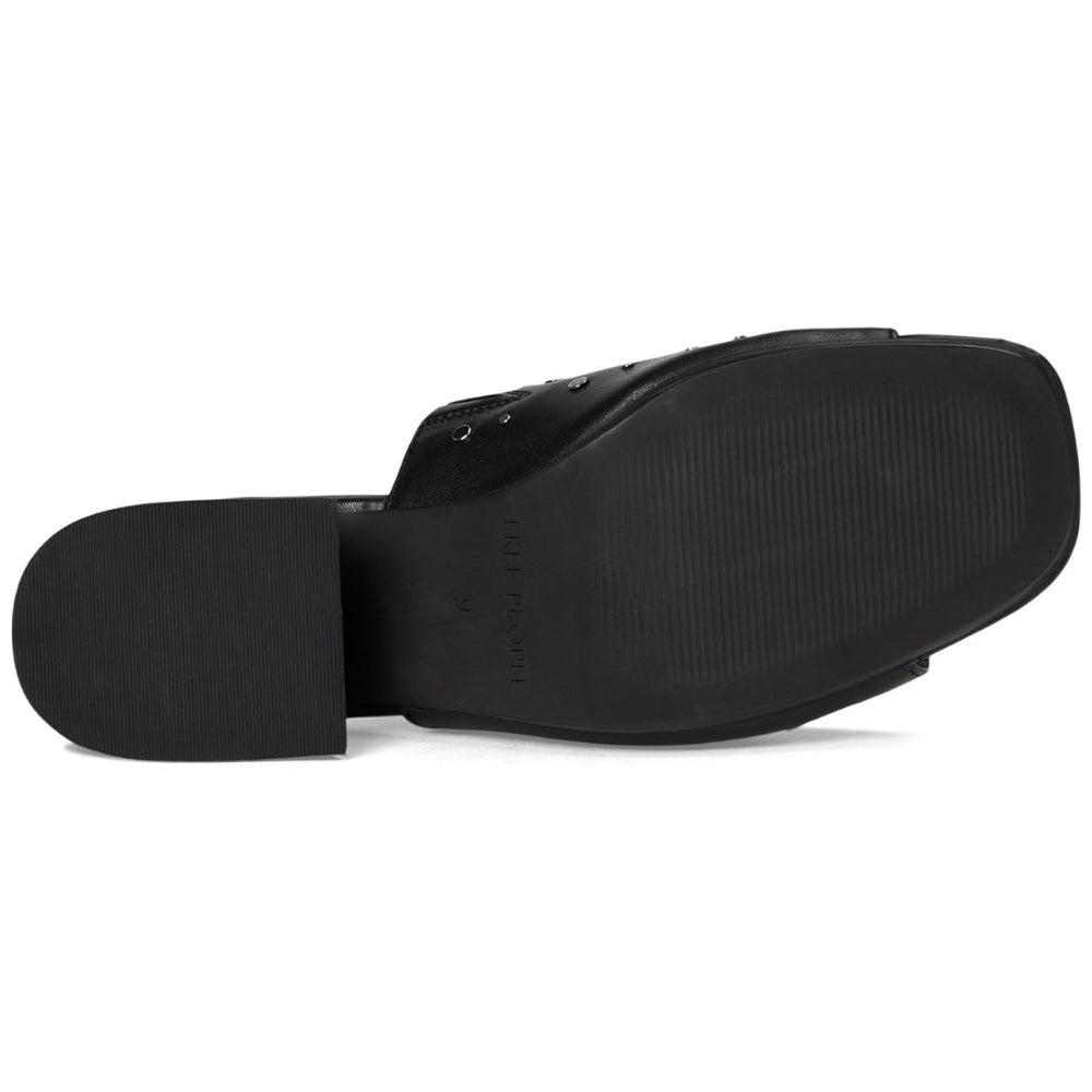 Zapatos destalonados de mujer de cuero color negro