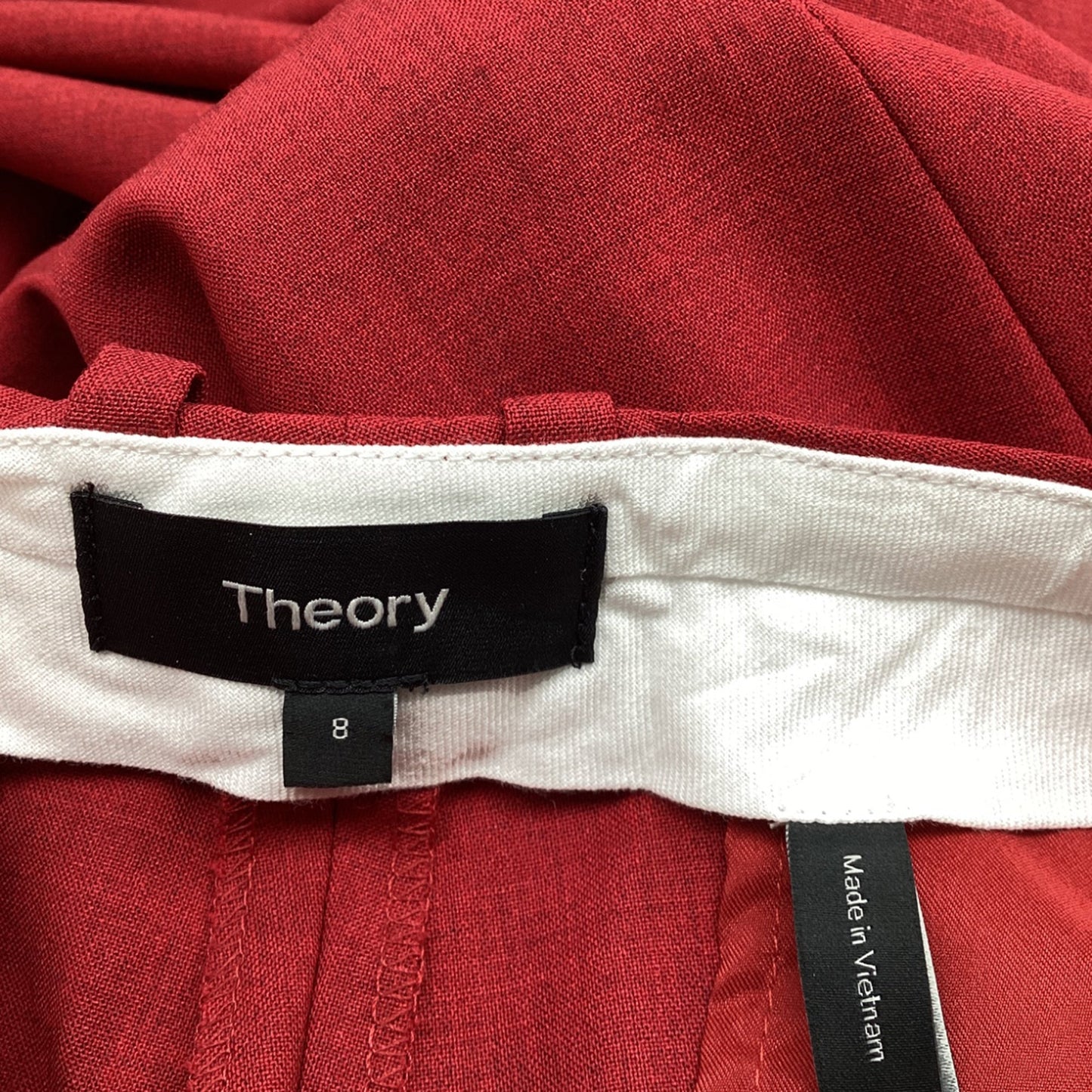 Pantalón de lana de corte recto color rojo