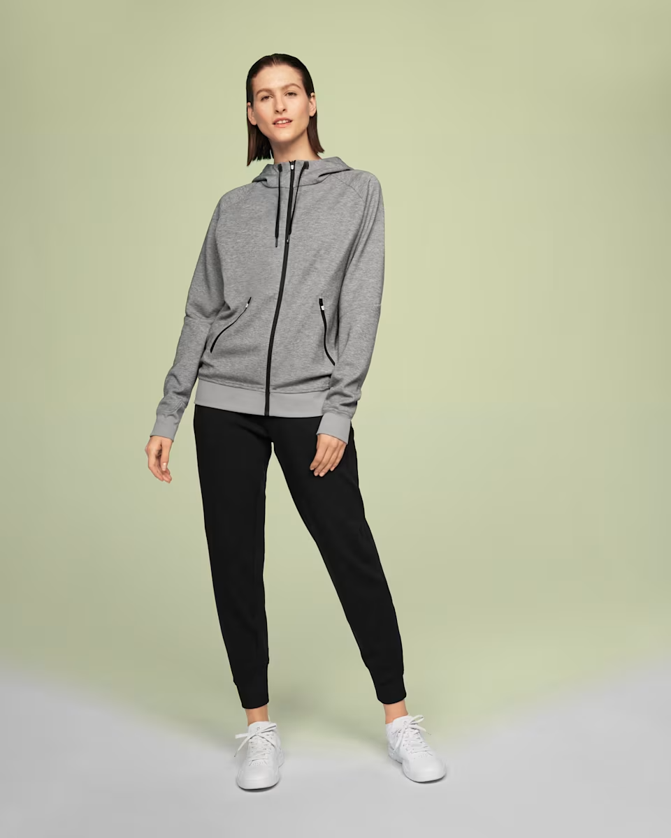 Buzo con capucha de mujer color gris