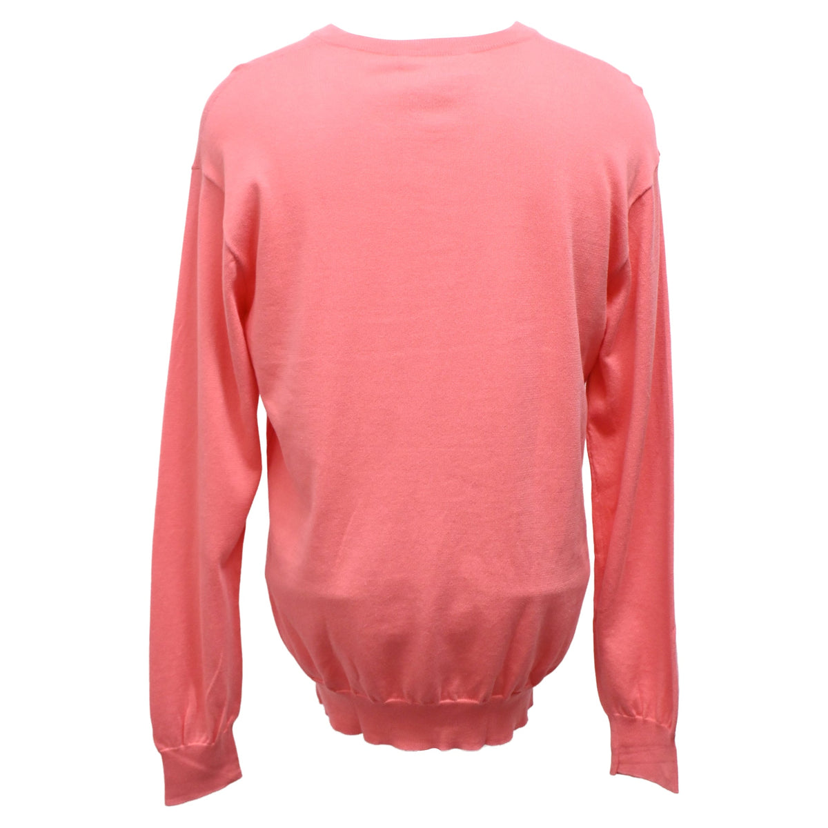 Suéter de algodón con cuello en V color rosado