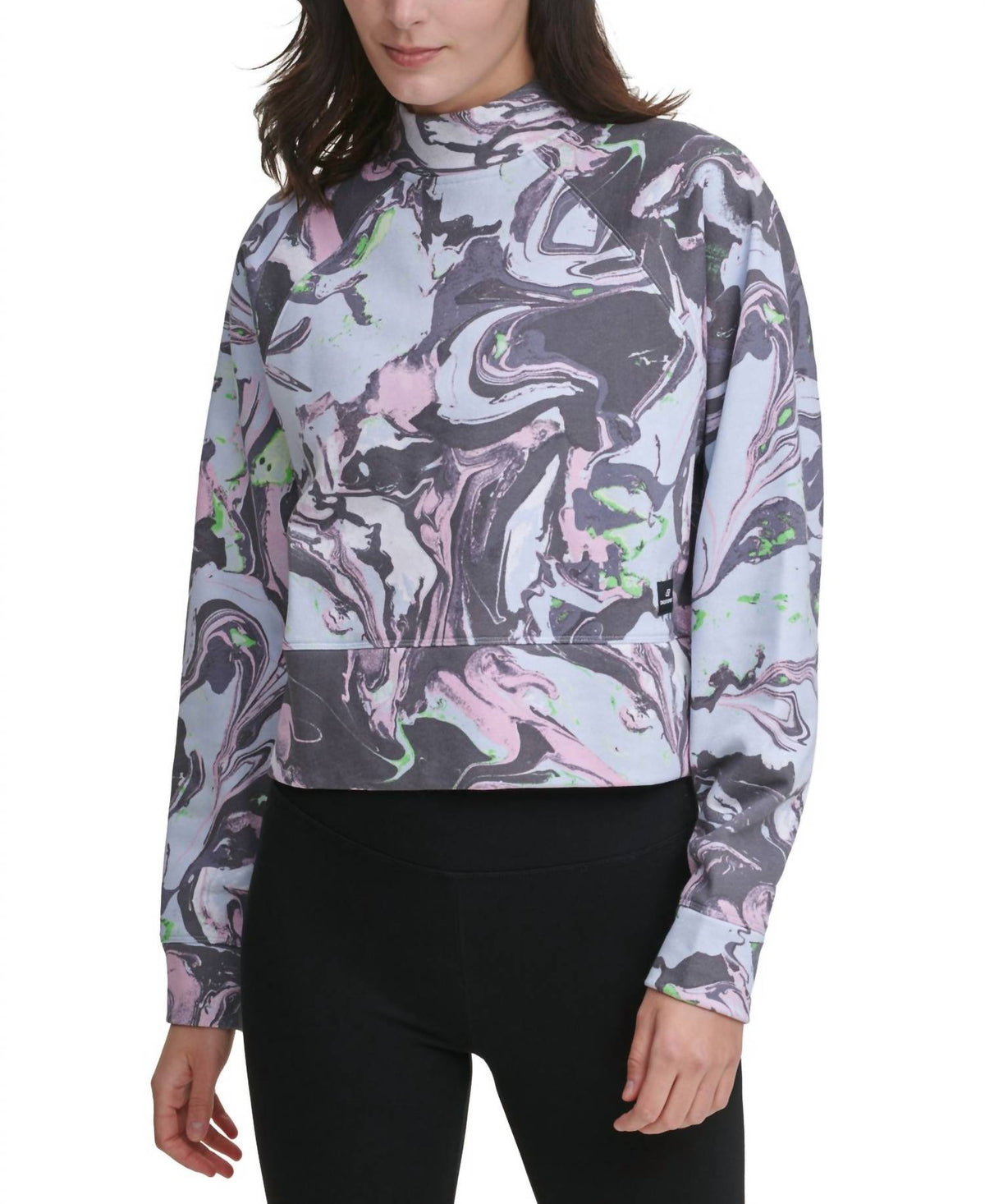 Top de algodón con cuello alto color lila