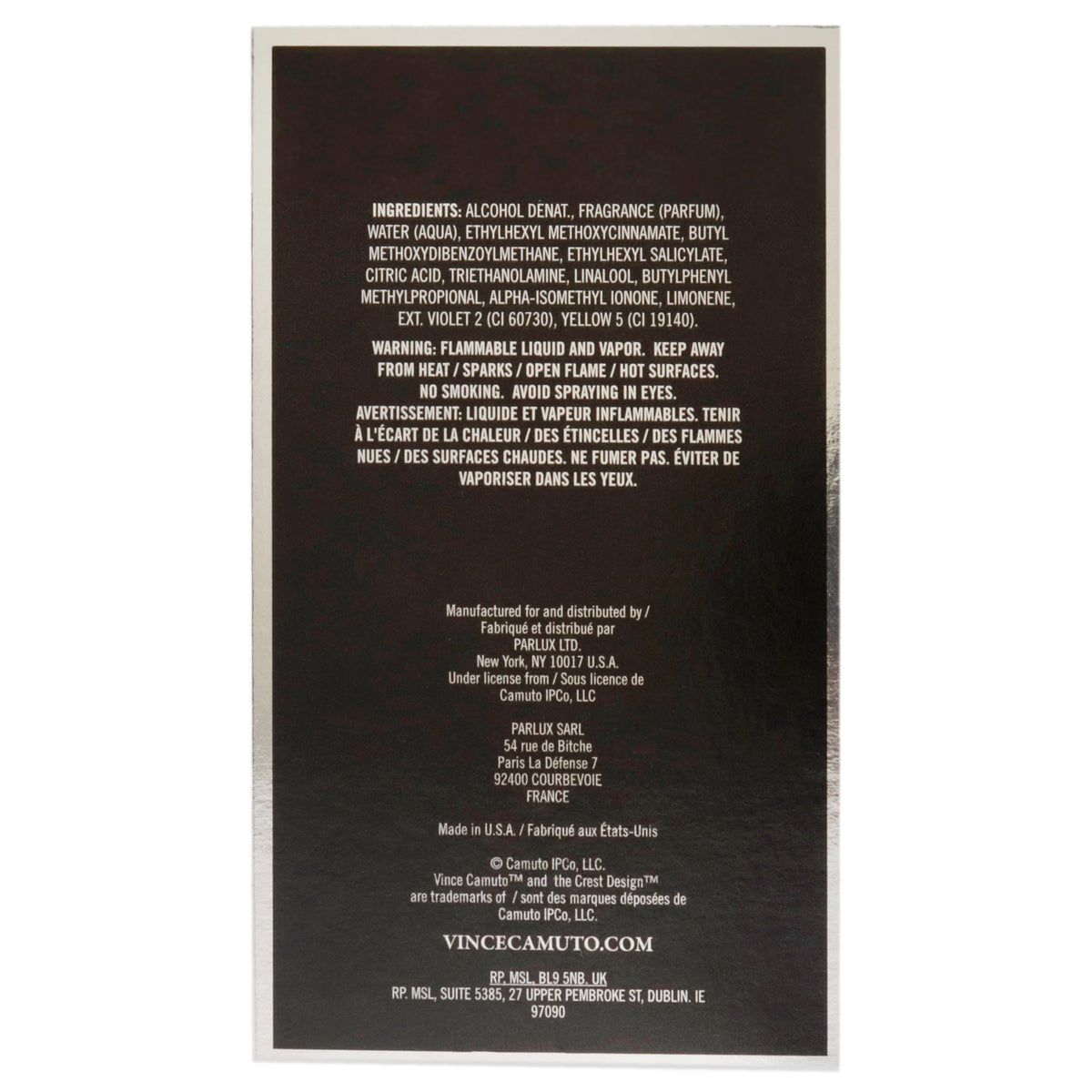 Perfume de hombre eau de toilette 3,4 oz