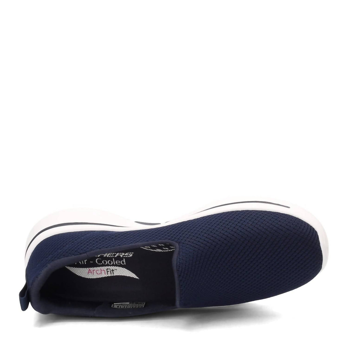 Tenis de mujer sin cordones color azul marino y blanco