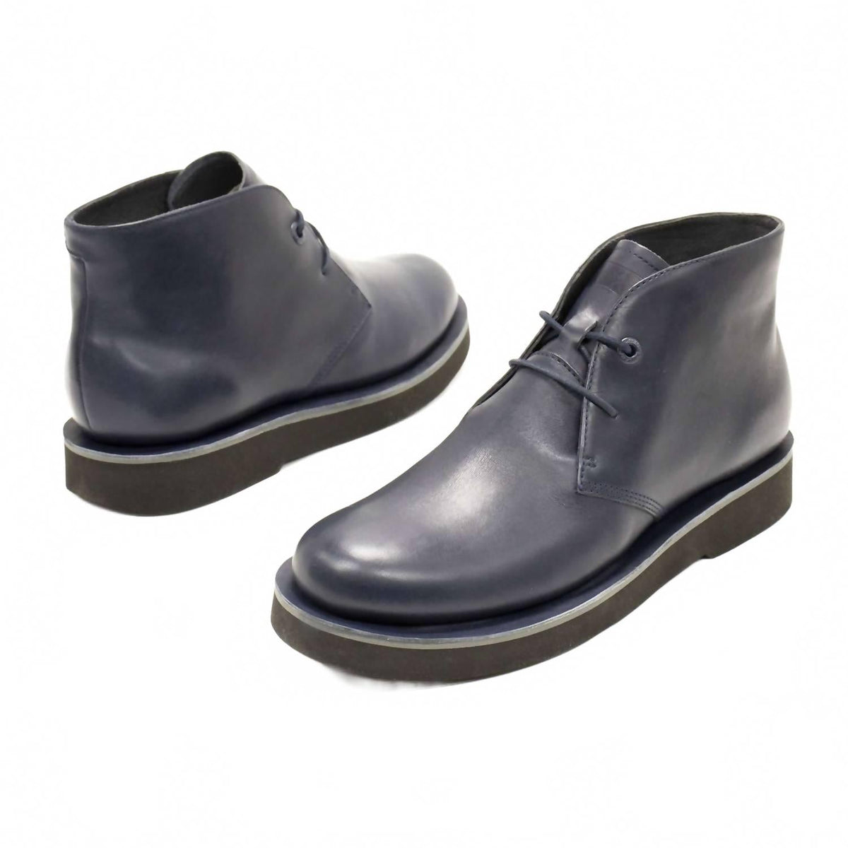 Botines de hombre con cordones color azul oscuro