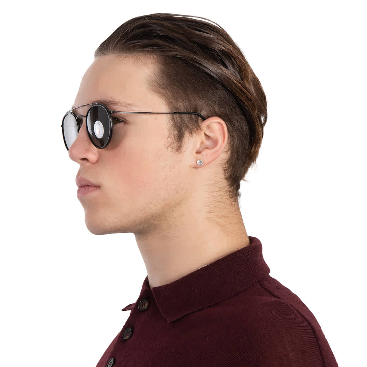 Gafas de sol unisex de montura redonda con lentes polarizados color verde