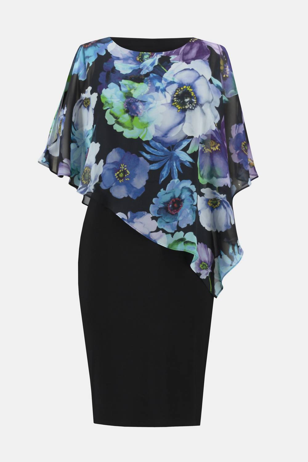 Vestido con estampado floral color negro y azul