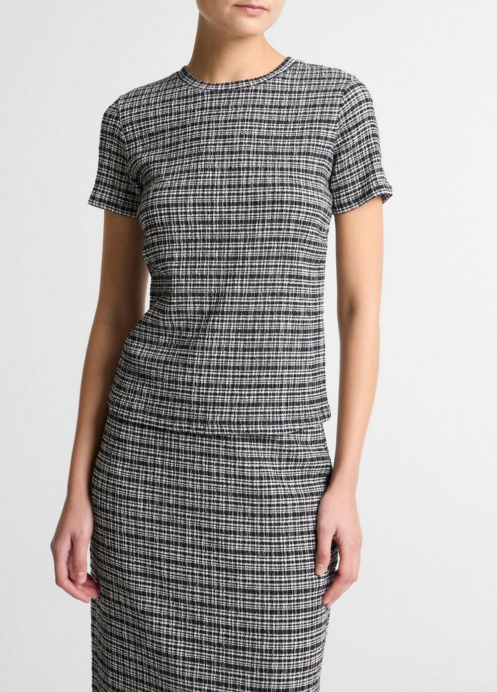 Short de manga corta con cuello redondo a cuadros