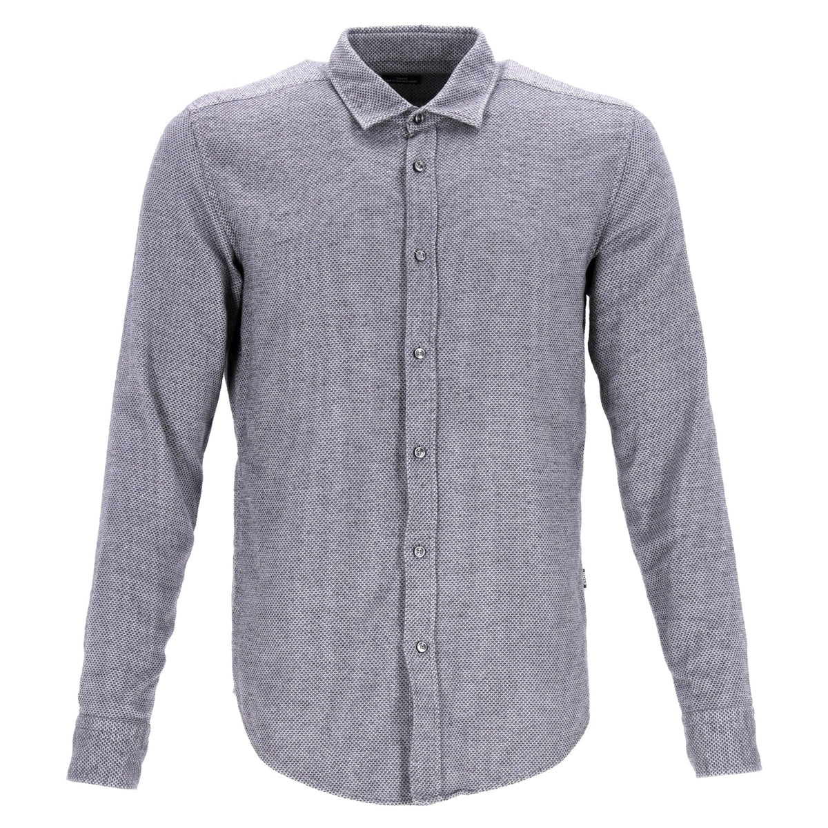 Camisa de algodón de corte ajustado color gris