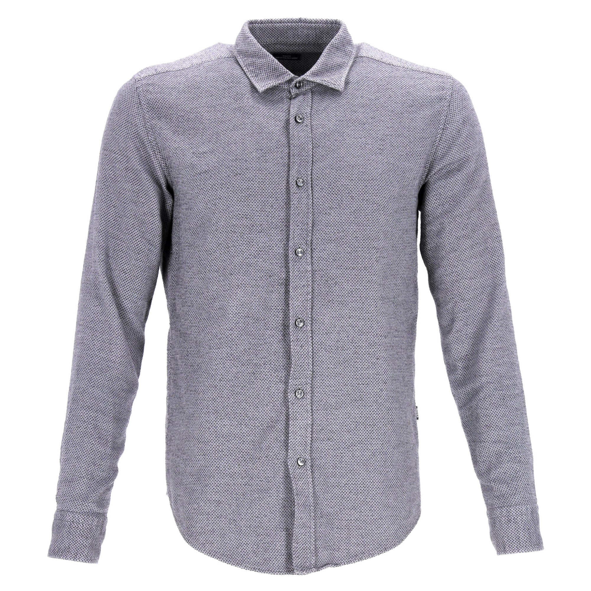 Camisa de algodón de corte ajustado color gris