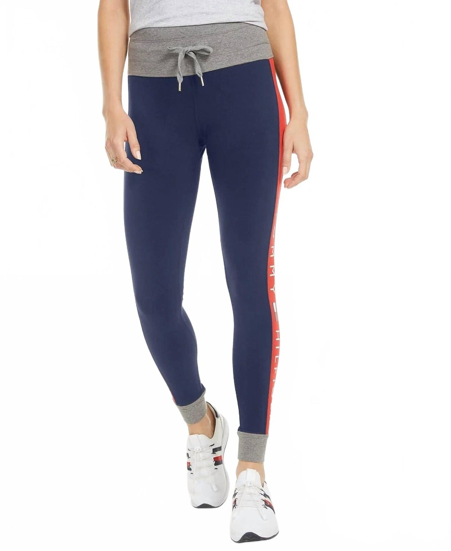 Pantalón deportivo a rayas color azul marino