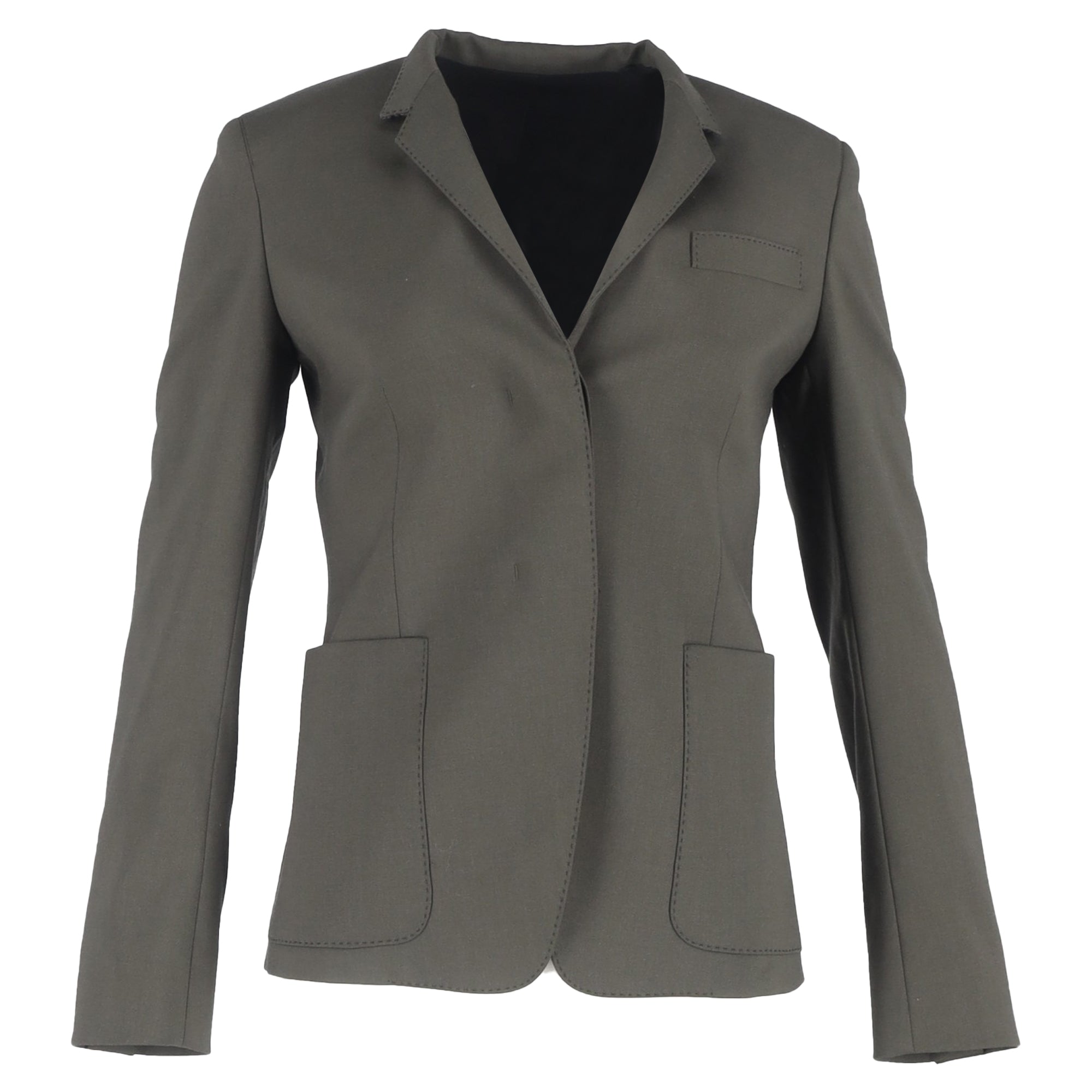 Blazer de lana color caqui