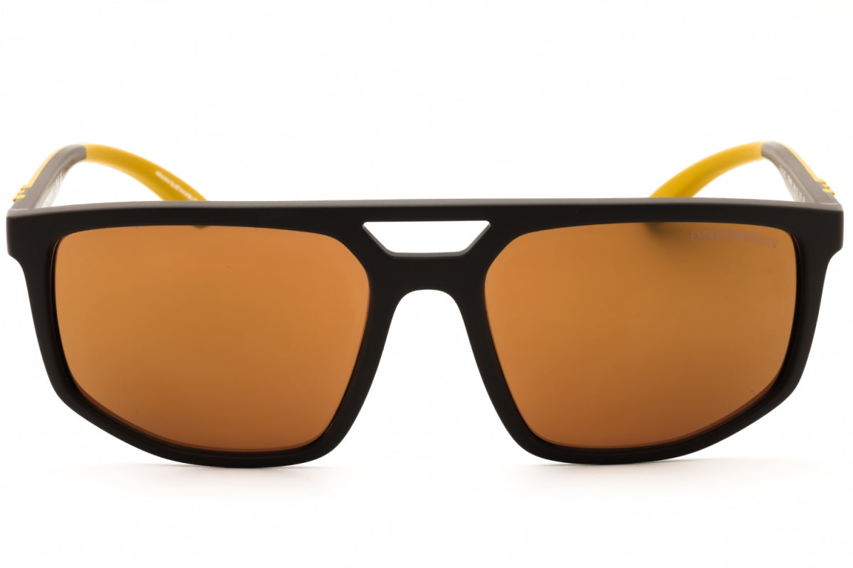 Gafas color café y dorado