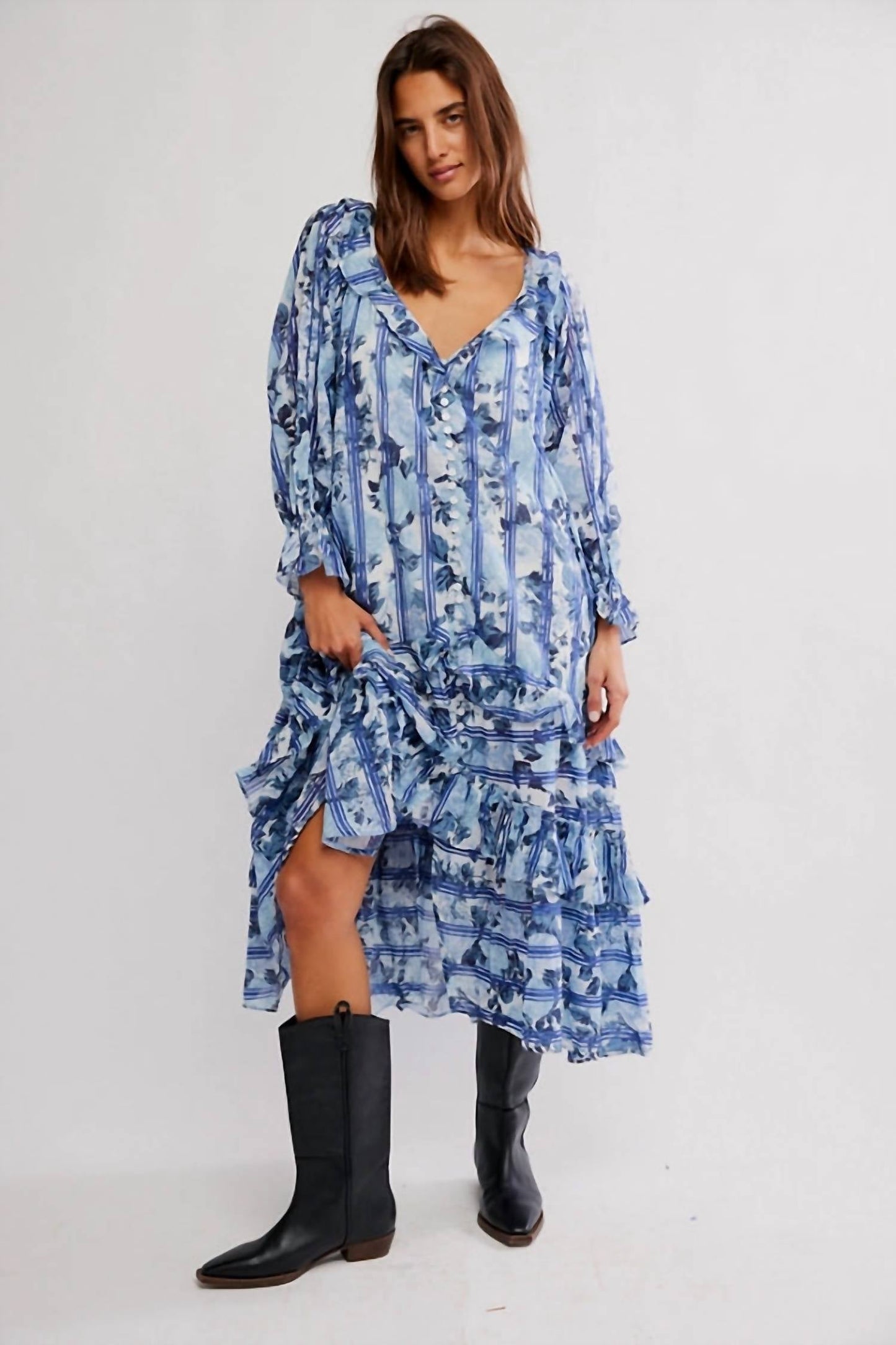 Vestido midi color azul