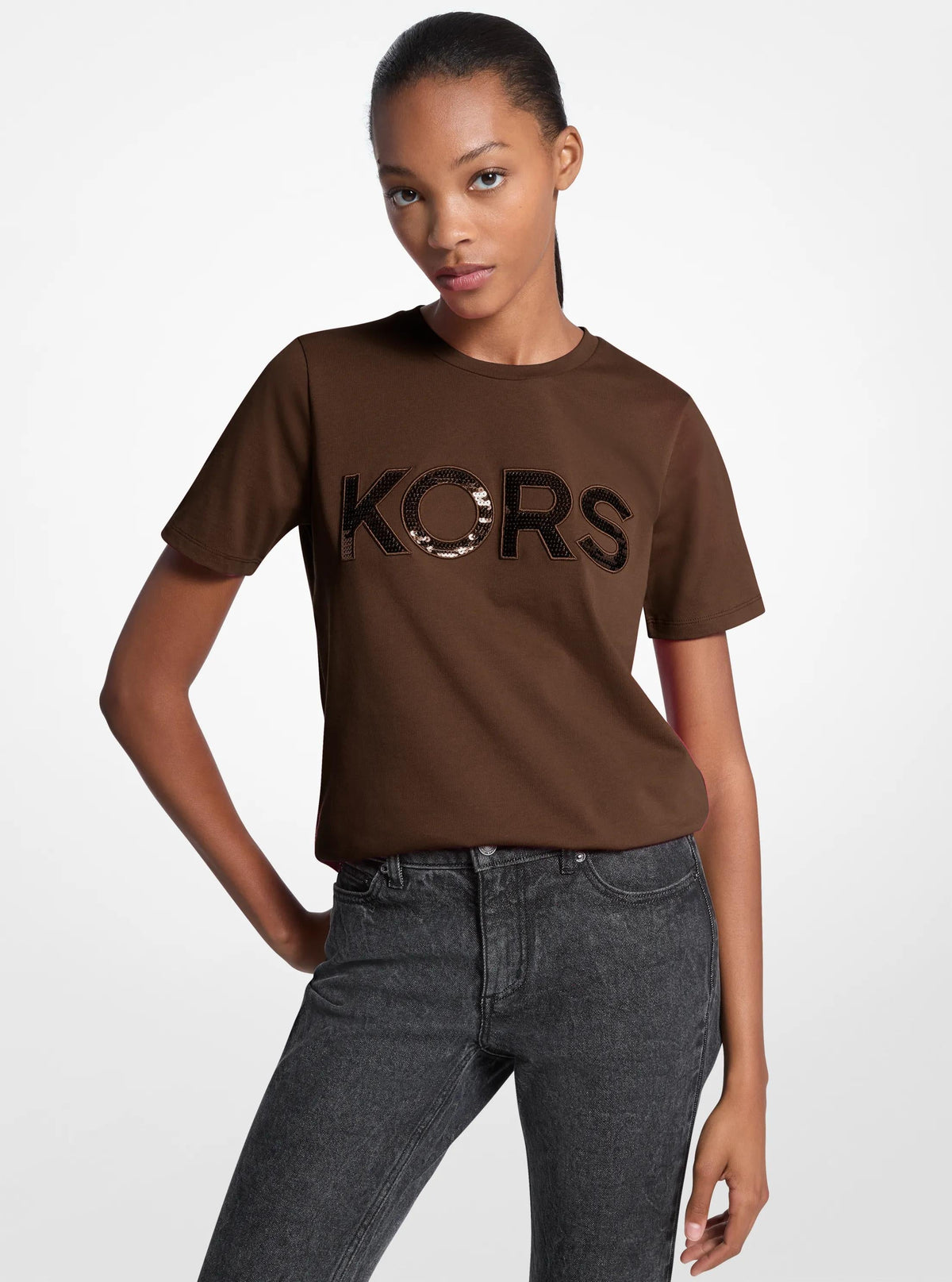 Camiseta de algodón con lentejuelas