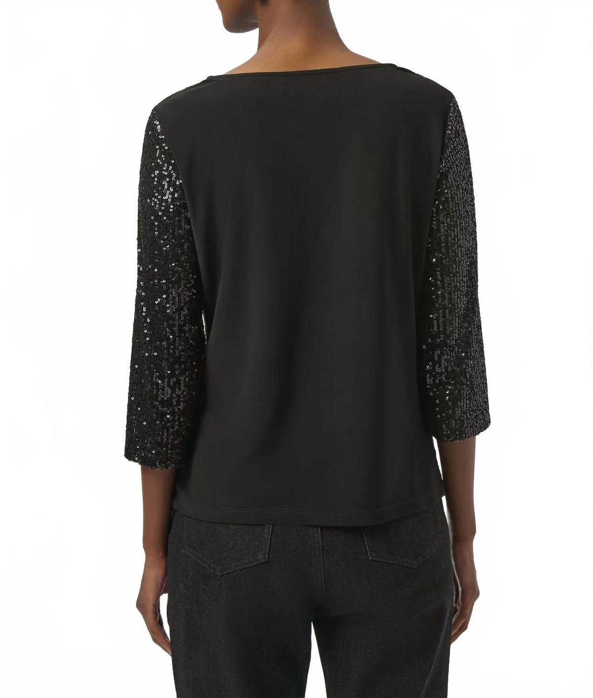 Top con lentejuelas color negro