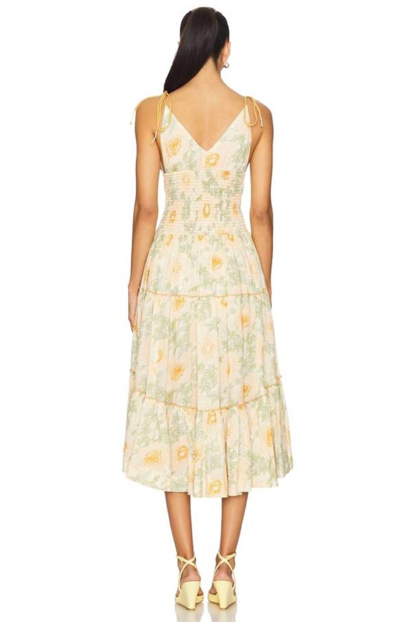 Vestido midi color marfil