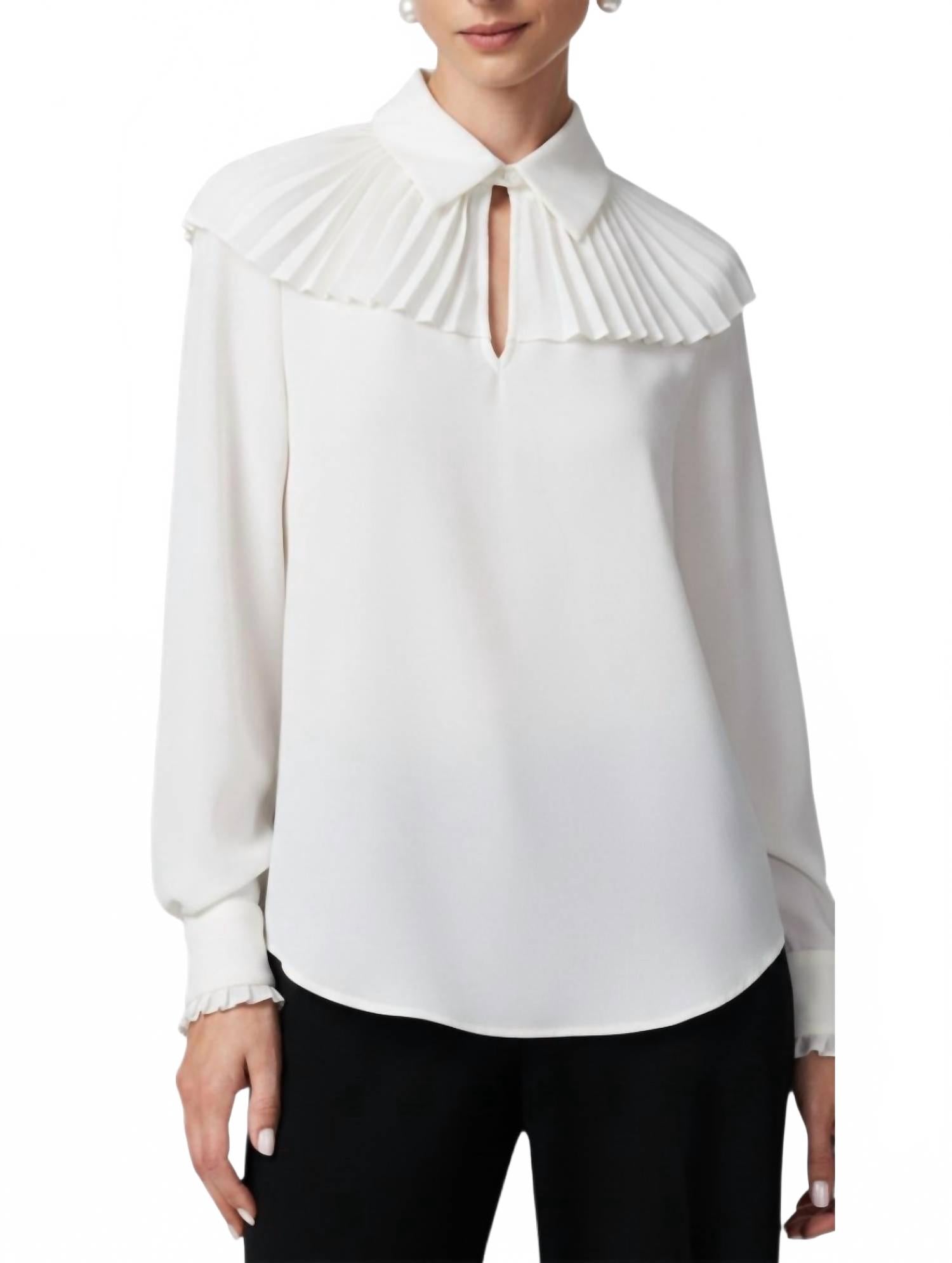 Top con pliegues color blanco