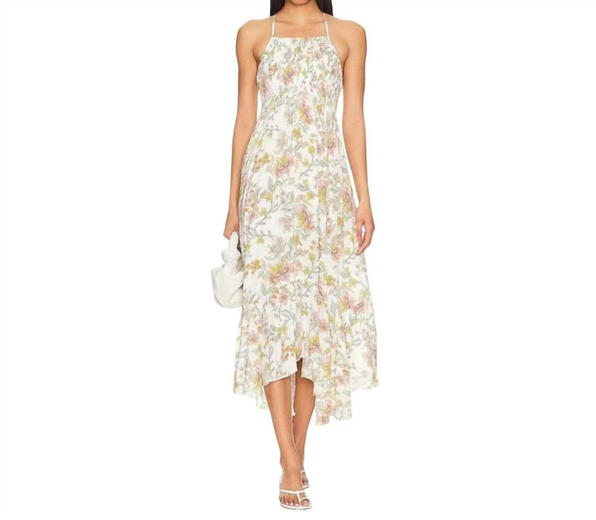 Vestido largo con estampado floral