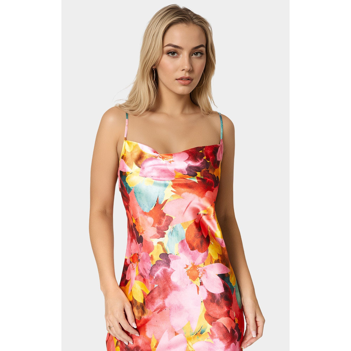 Vestido de mujer de satén largo