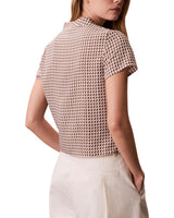Calvin Klein Top Cruzado Estampado de Crepe