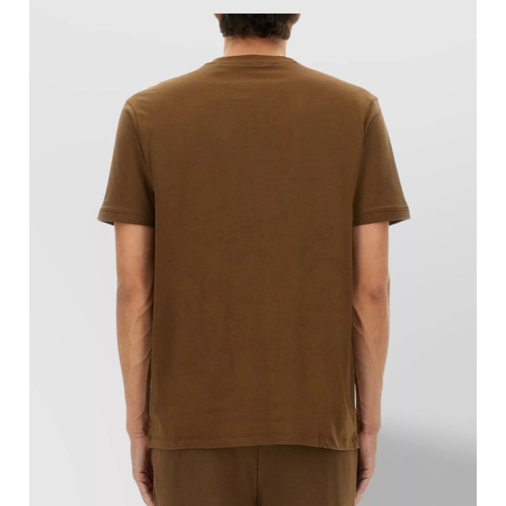 Camiseta de hombre con cuello redondo color café