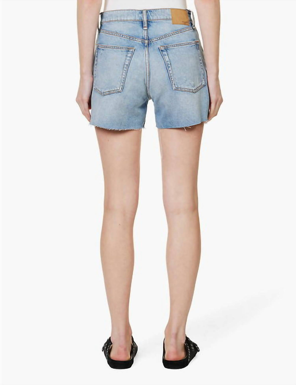 Short de mezclilla de tiro alto color azul