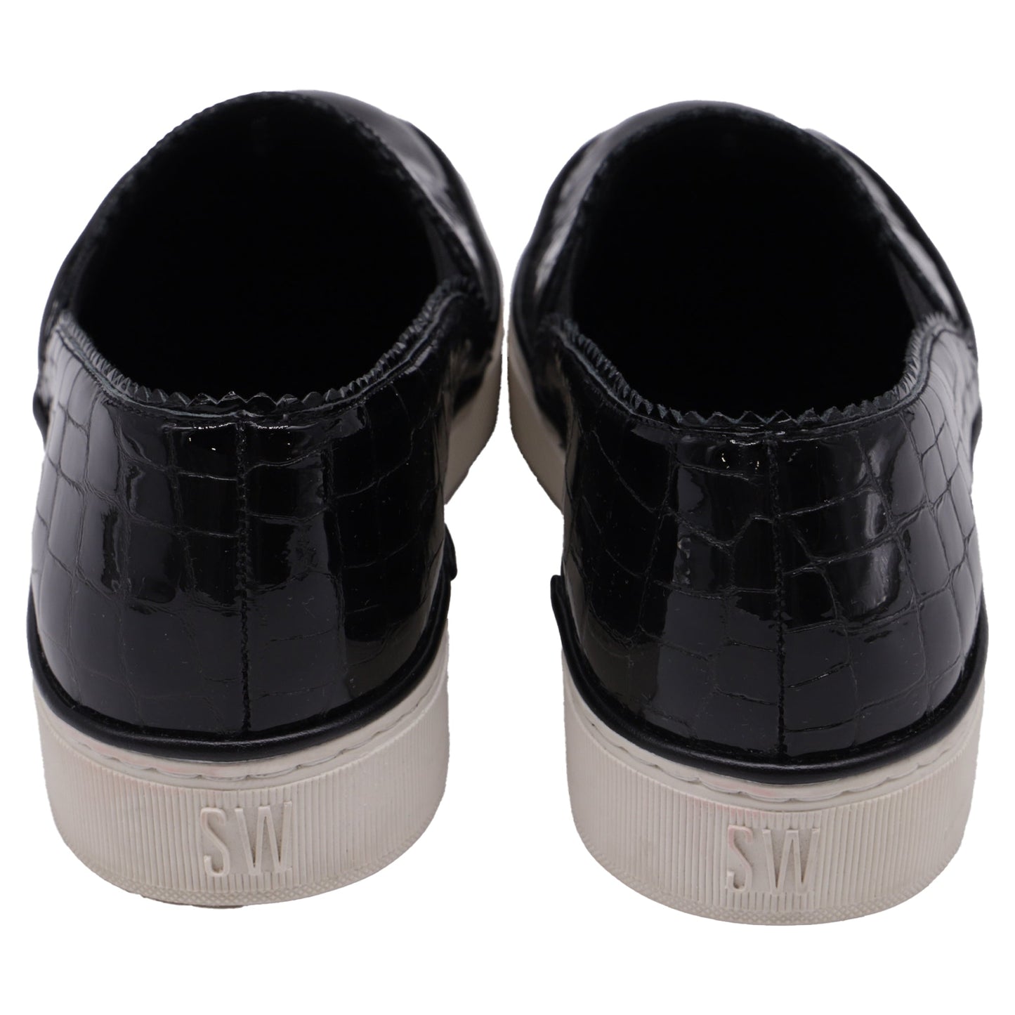 Tenis de cuero sin cordones color negro