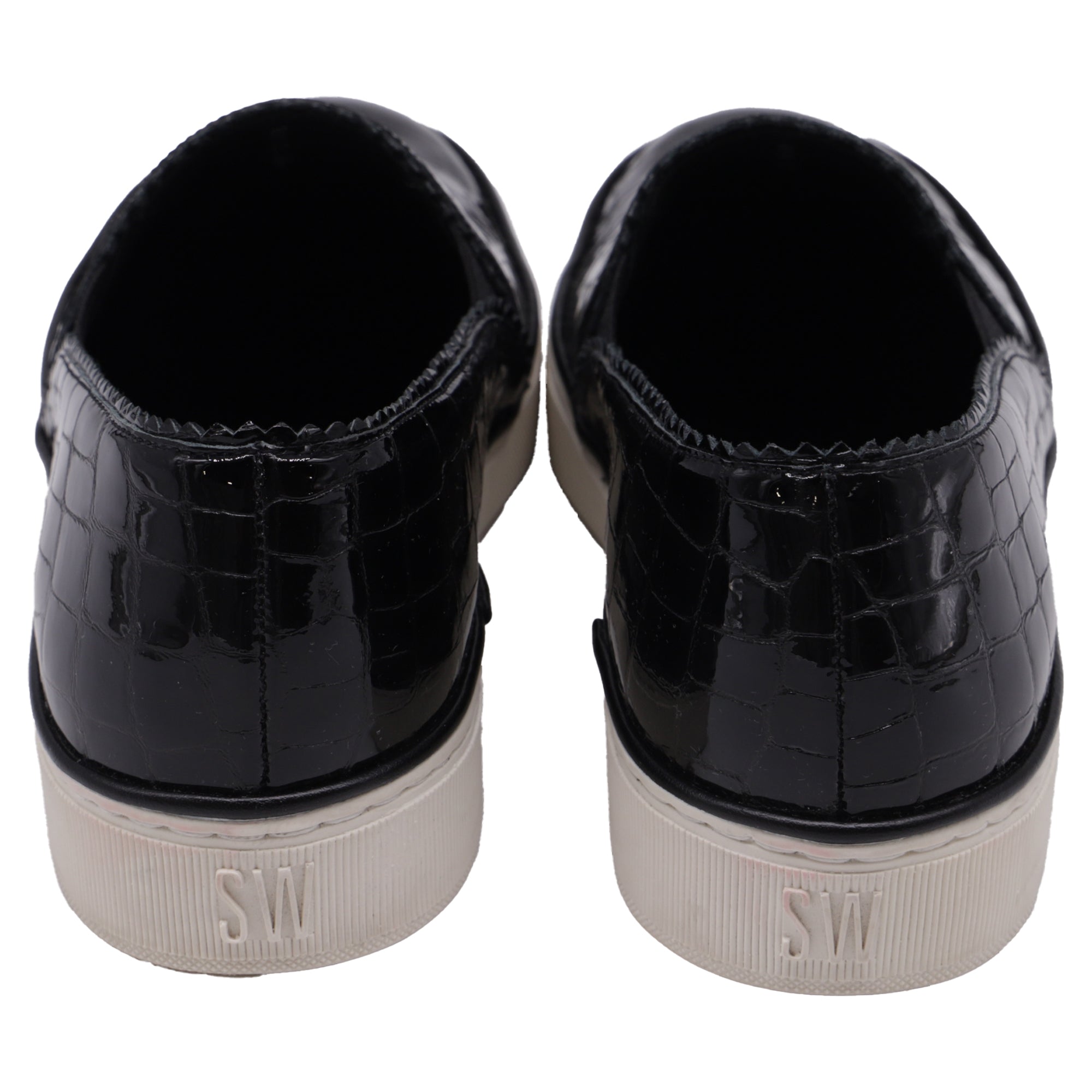 Tenis de cuero sin cordones color negro