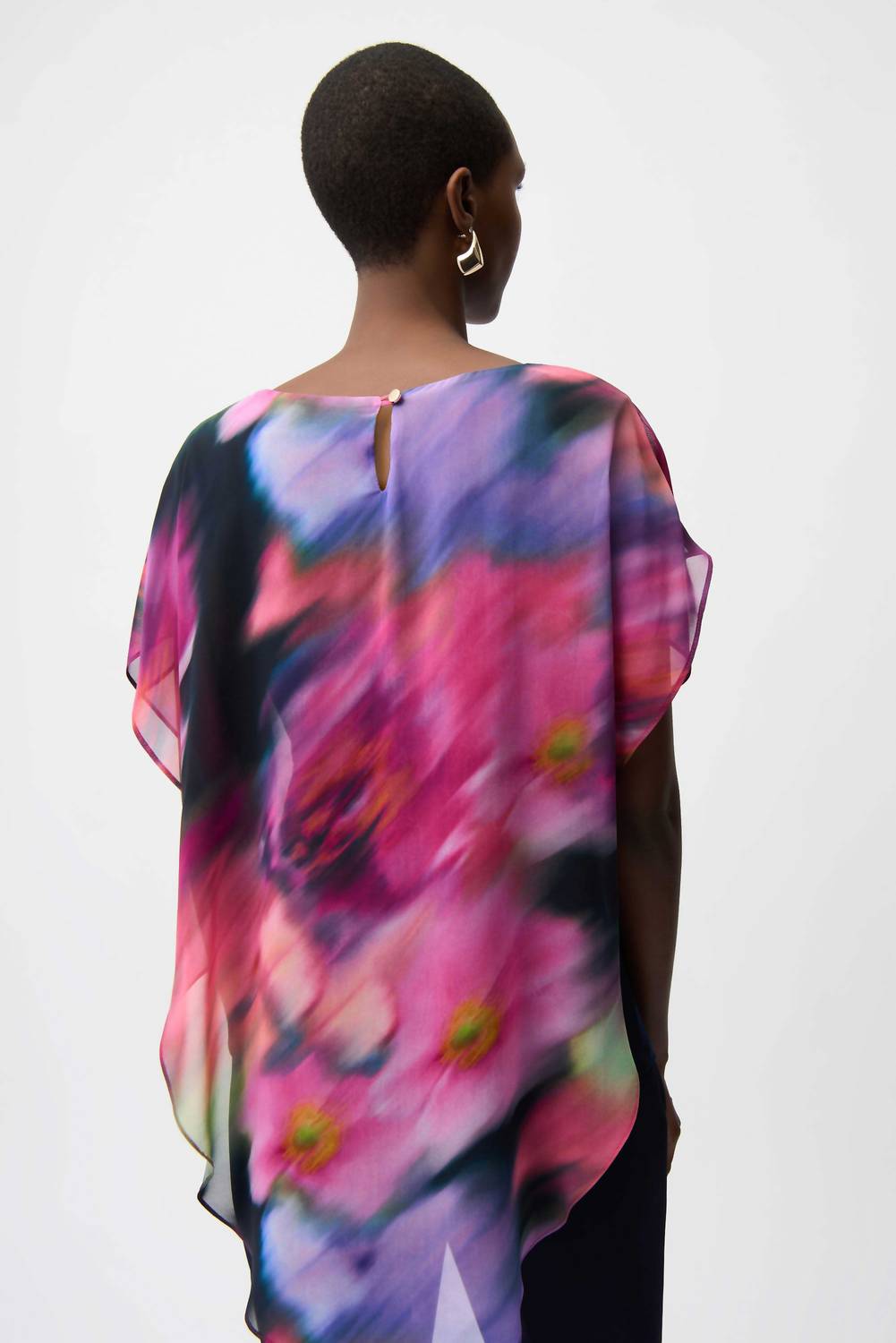 Top de gasa con estampado floral color azul
