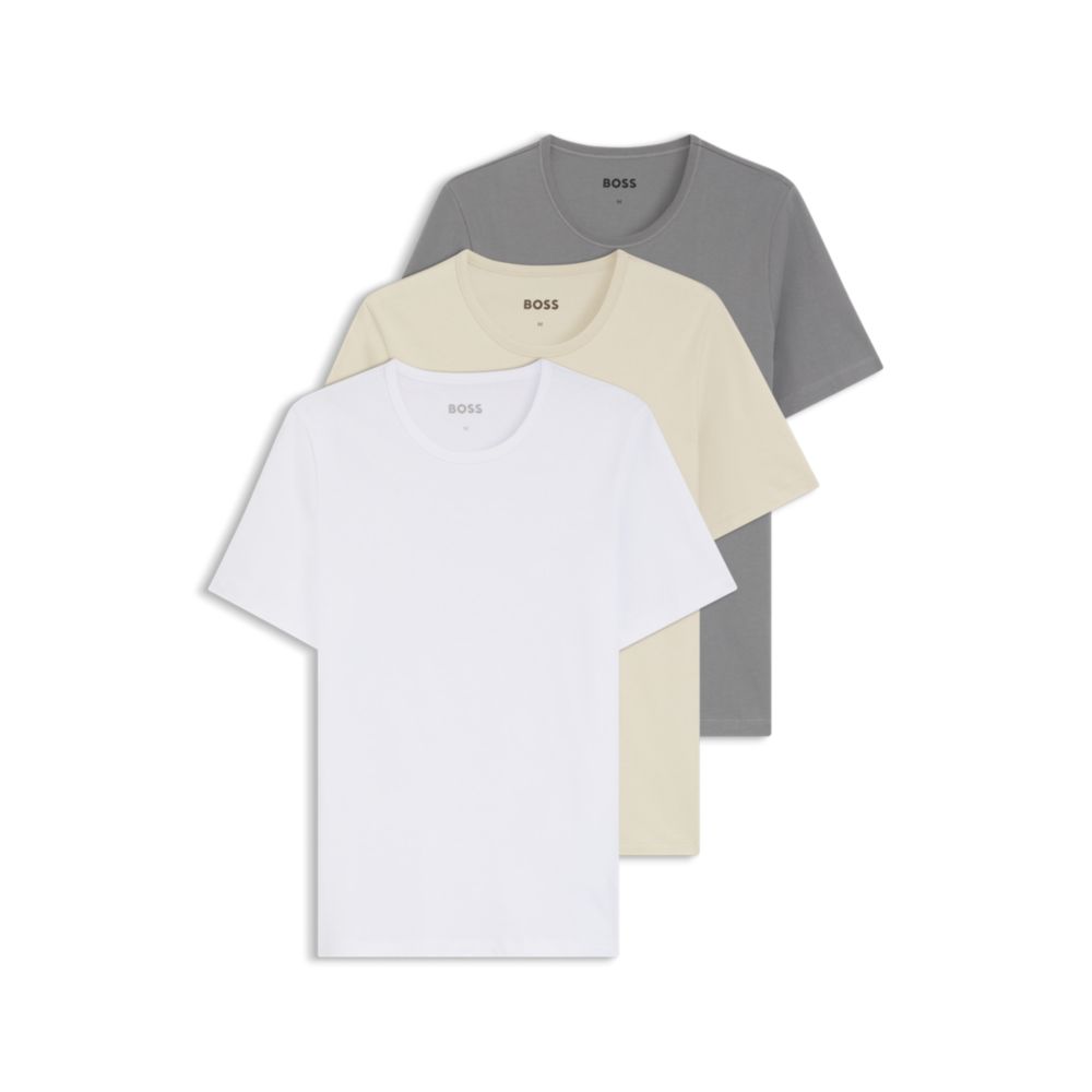 Camiseta interior (3 unidades) de algodón con bordado