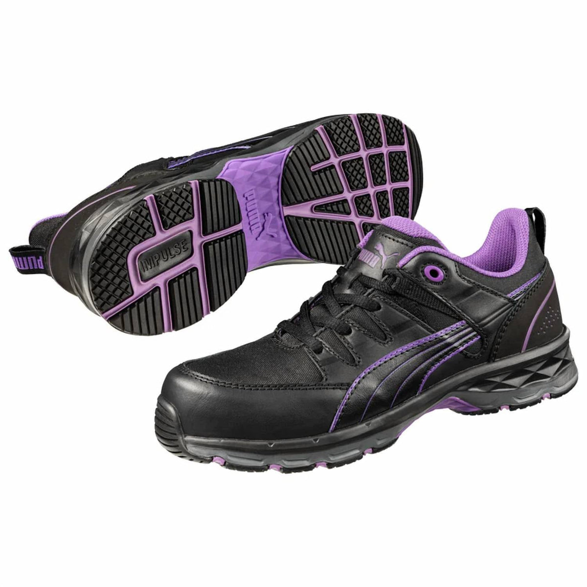 Zapatos de mujer color negro y violeta