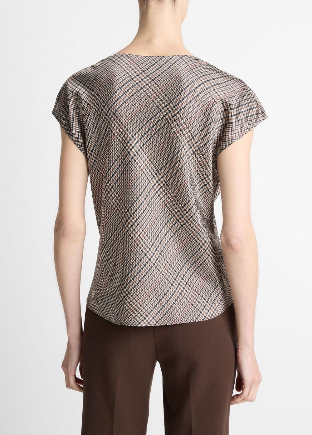 Blusa de seda a cuadros