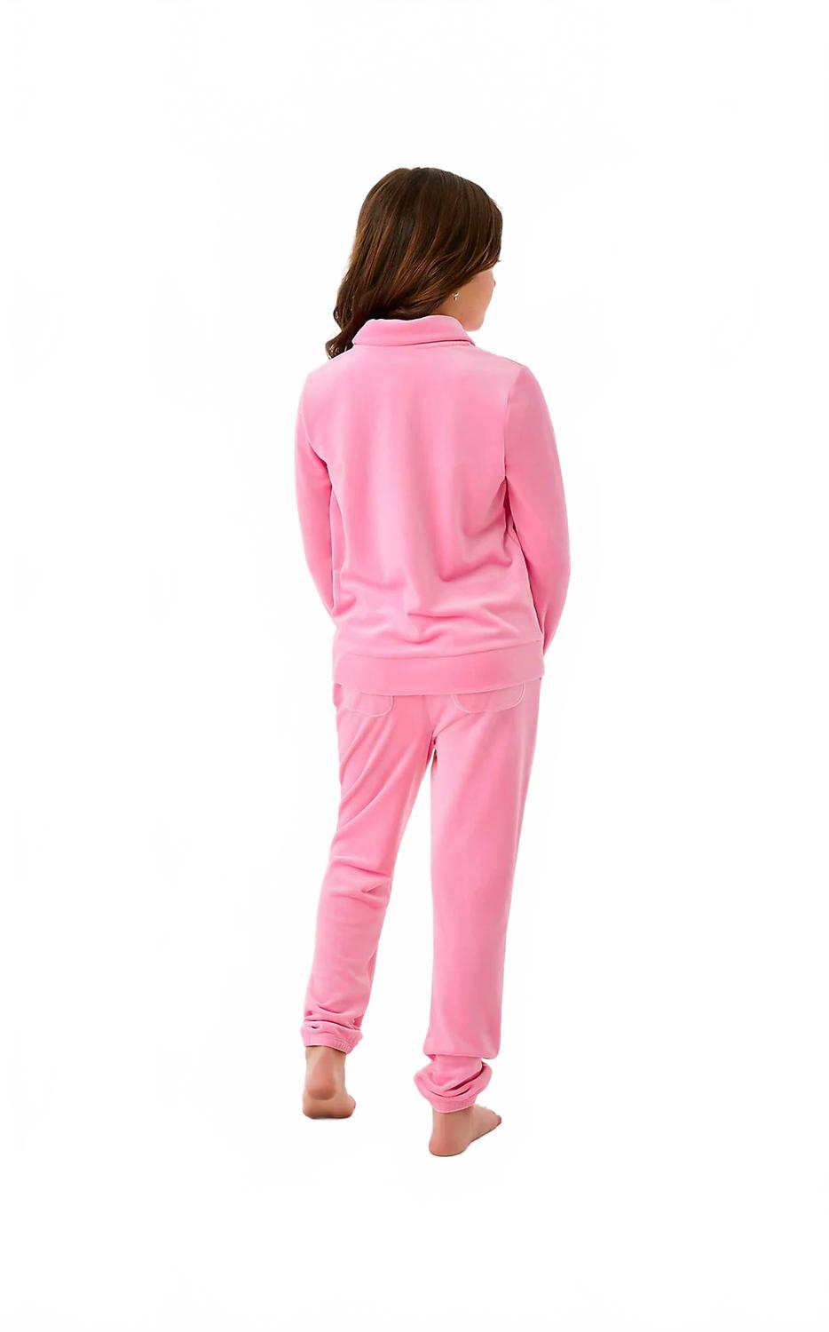 Buzo para niña de terciopelo color rosado