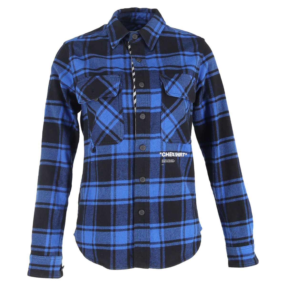Camisa de algodón de manga larga color azul