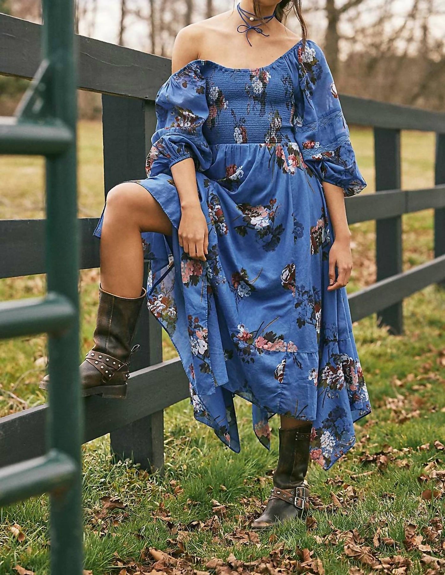 Vestido largo color azul