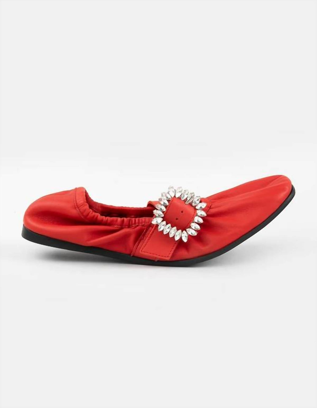 Baletas de mujer de cuero color rojo