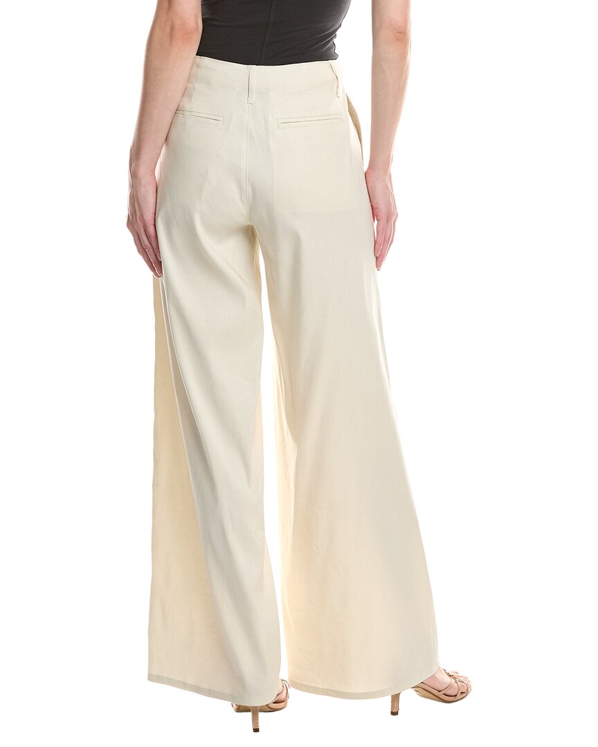 Pantalón de mezcla de lino de tiro alto