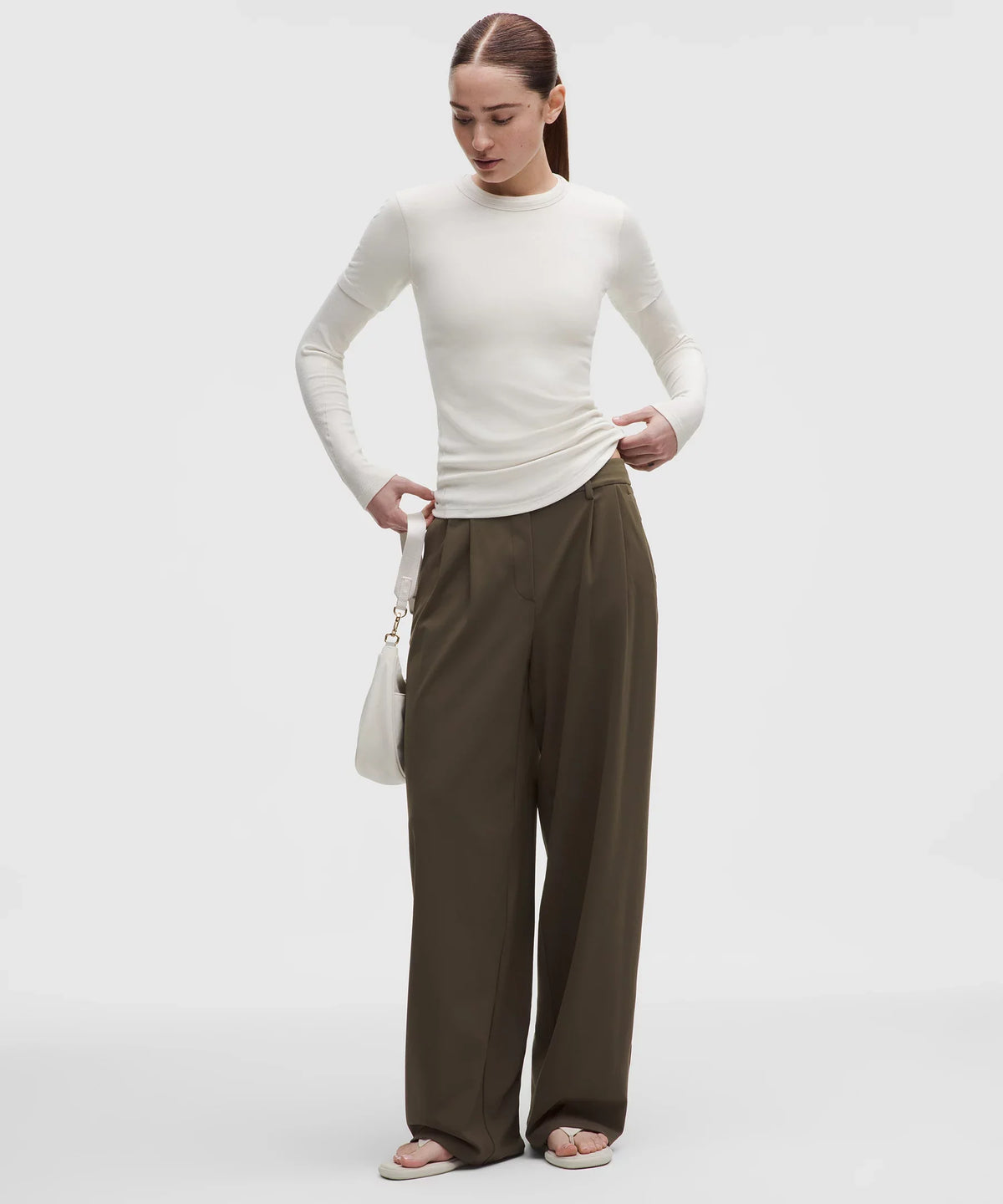 Pantalón de pierna ancha de tiro alto
