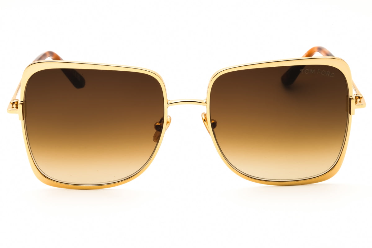 Gafas color café y dorado
