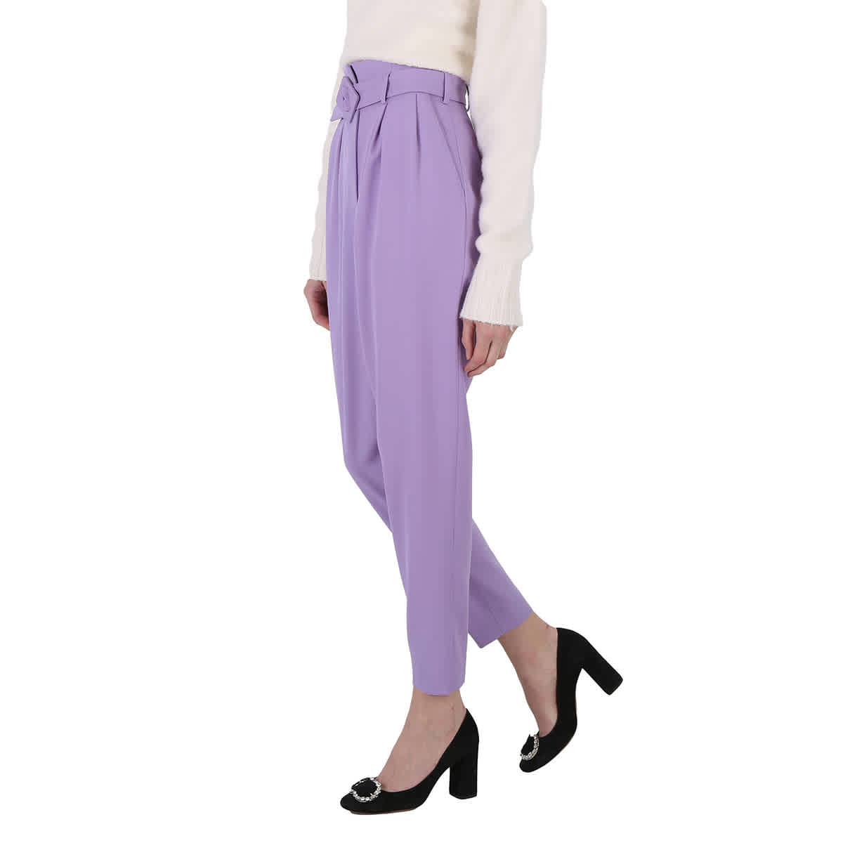 Pantalón de mujer de corte recto color violeta