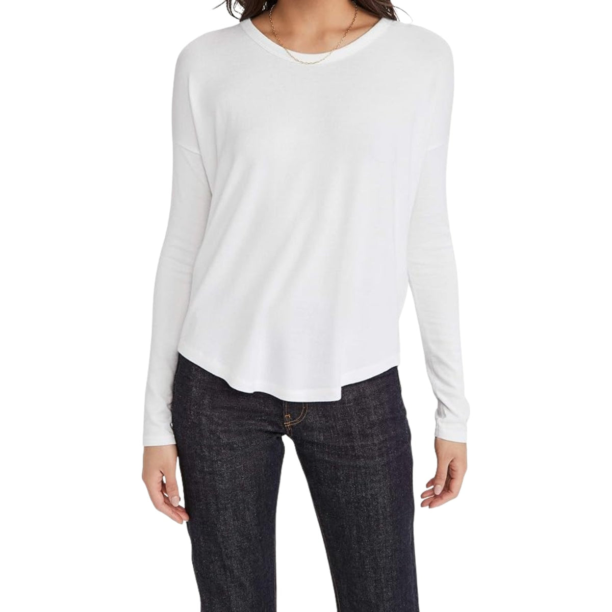 Top de mujer de manga larga color blanco