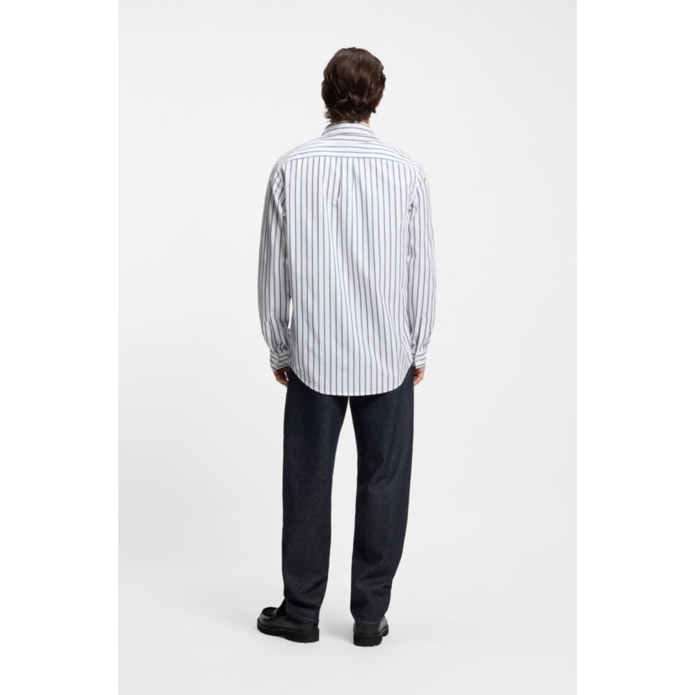 Camisa de algodón de corte amplio a rayas