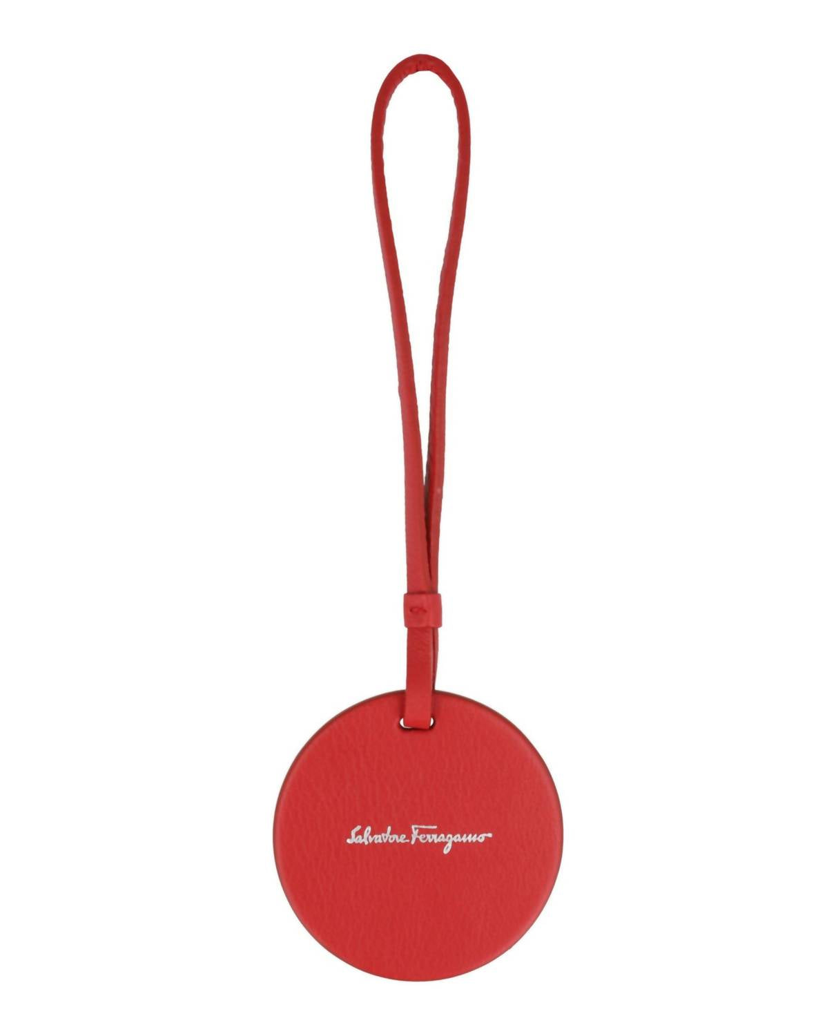 Adorno colgante de cuero color rojo