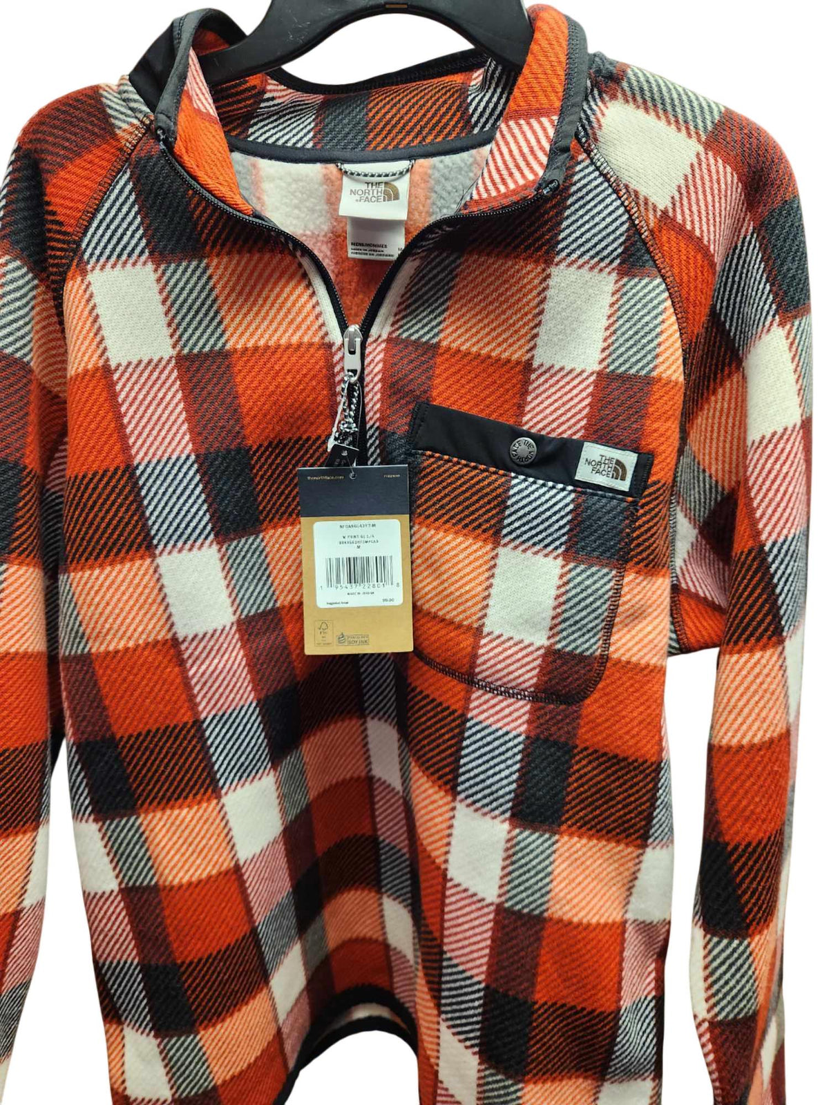 Chaqueta a cuadros color naranja