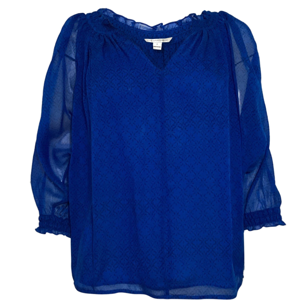Blusa de seda color azul