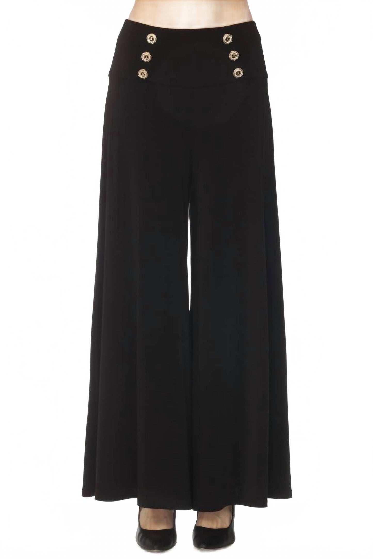 Pantalón de tiro alto color negro
