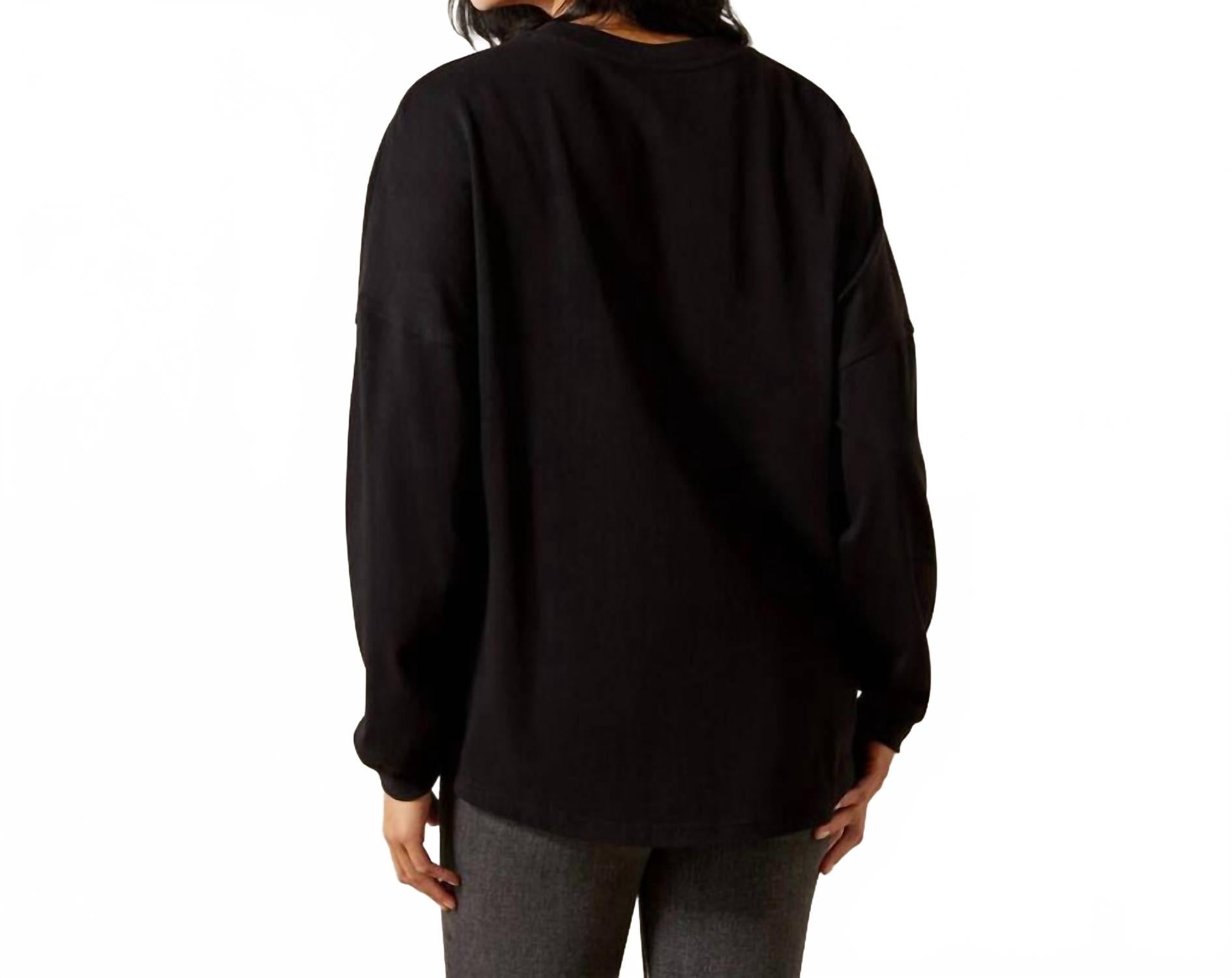 Camiseta de lona de corte amplio color negro