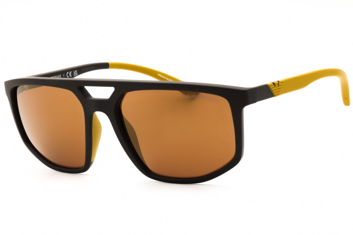 Gafas color café y dorado